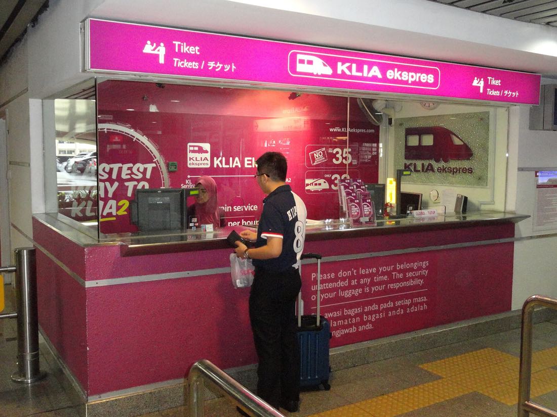 A KLIA Ekspres train at the airport station