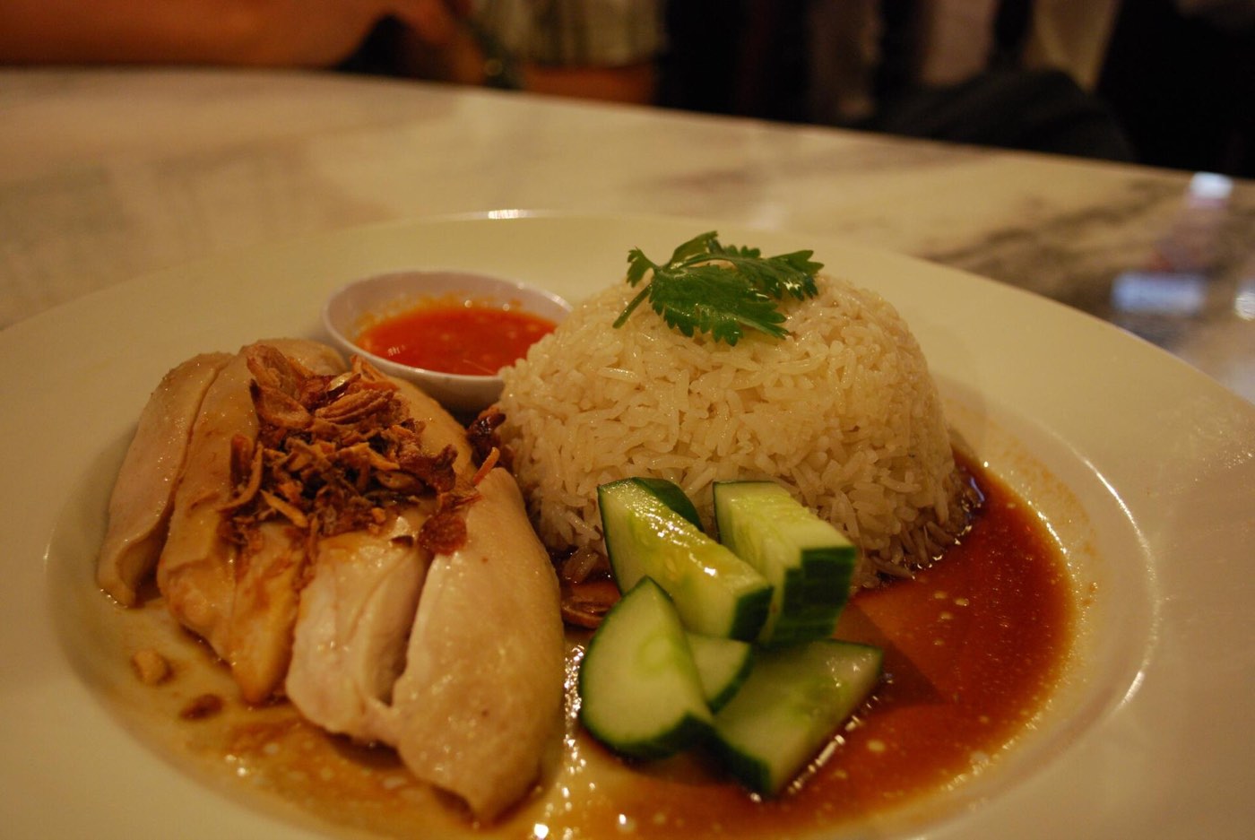 A plated Malaysian dish in a Kuala Lumpur restaurant