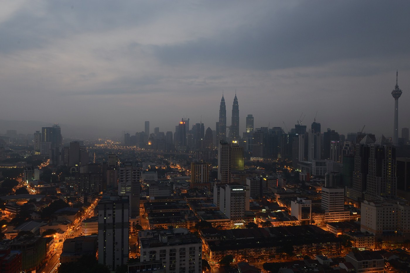 The Kuala Lumpur skyline seen across the city centre
